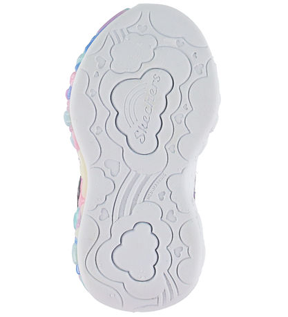 Skechers Sko m. Lys - Heart Lights - Silver/ Multi