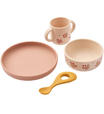 Liewood Spisesæt - Silikone - Vivi - 4 dele - Butterfly/ Apple B