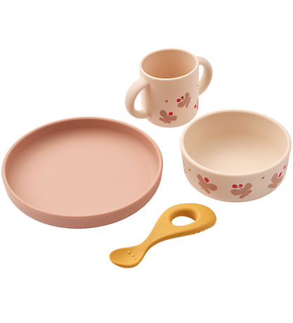 Liewood Spisesæt - Silikone - Vivi - 4 dele - Butterfly/ Apple B