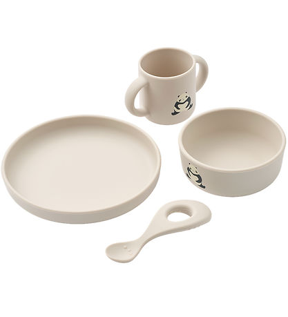 Liewood Spisesæt - Silikone - Vivi - 4 dele - Panda/ Sandy