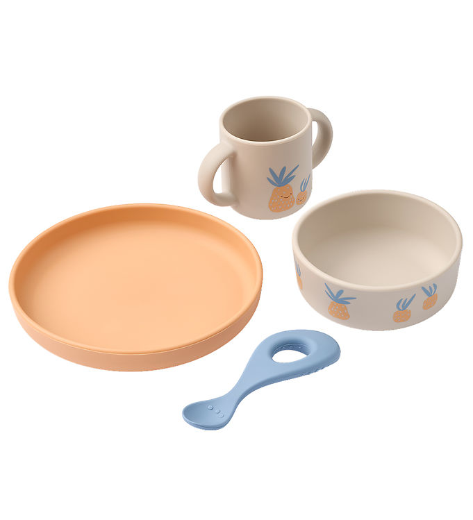 Liewood Spisesæt - Silikone - Vivi - 4 dele - Pineapple/Sandy