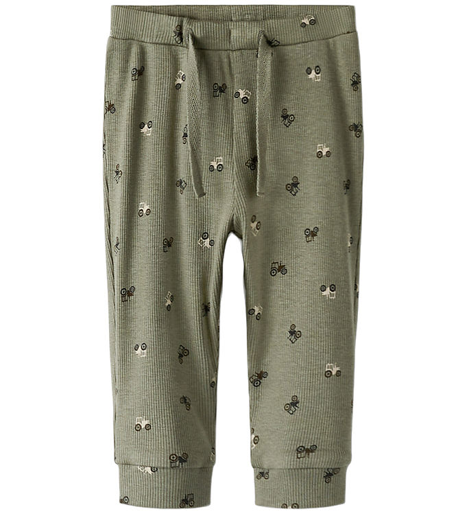 Name It Bukser - Rib - NbmNivan - Dusty Olive m. Print