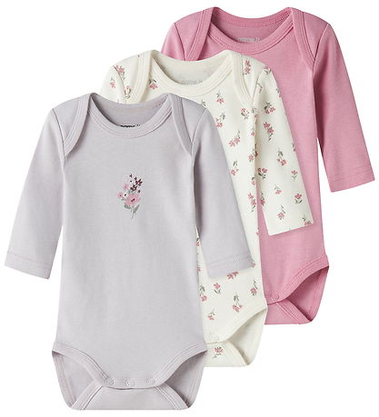 Name It Body l/æ - 3-pak - Noos - NbfBody - Jet Stream/w/ Lilac 