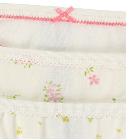 Petit Bateau Trusser - 3-pak - Hvid m. Blomster
