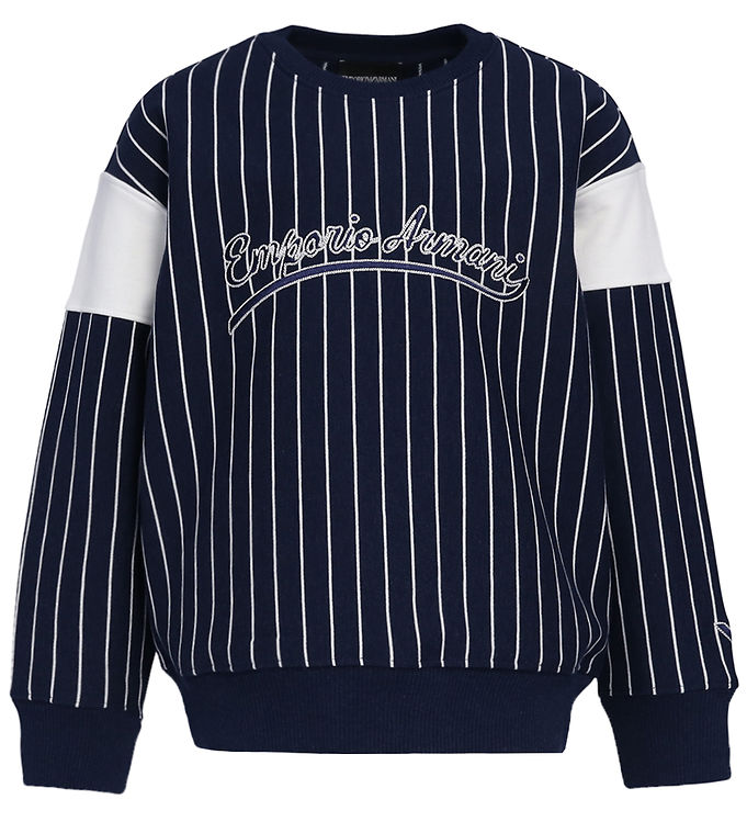 Emporio Armani Sweatshirt - Navy/Hvidstribet