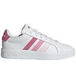 adidas performance Sko - Grand Court 3.0 J - Ftwwht/Pnkfus/Blipn