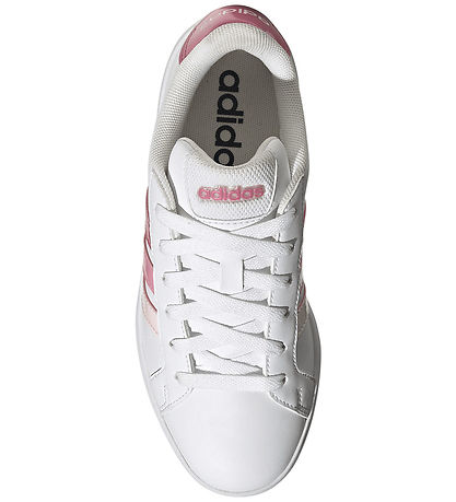 adidas performance Sko - Grand Court 3.0 J - Ftwwht/Pnkfus/Blipn
