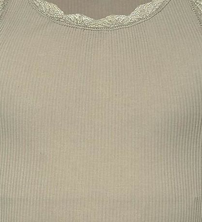 Rosemunde Top - Rib - Modal - Balta - Abbey Stone