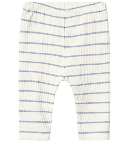 Lil' Atelier Bukser - Rib - NbmKail - Coconut Milk/Zen Blue