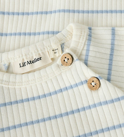 Lil' Atelier Body l/æ - Rib - NbmKail - Coconut Milk/Zen Blue