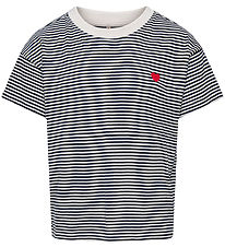 Kids Only T-shirt - KogPisa - Cloud Dancer/Sky Captain Y/D Strip