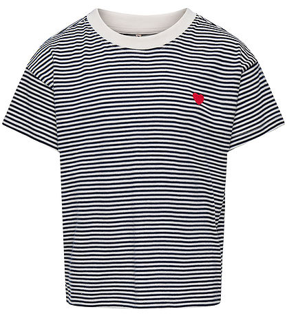 Kids Only T-shirt - KogPisa - Cloud Dancer/Sky Captain Y/D Strip