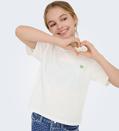 Kids Only T-Shirt - Noos - KogMaiken - Cloud Dancer/Heart