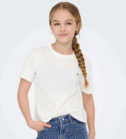 Kids Only T-Shirt - Noos - KogMaiken - Cloud Dancer/Heart