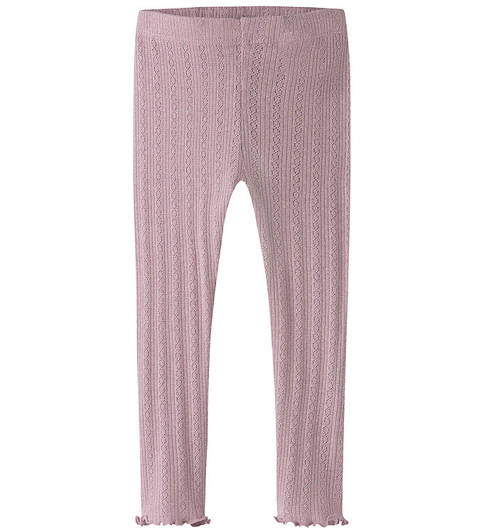 Name It NmfBlitta - Leggings - Rib/Hulmønster - pink