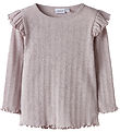 Name it Bluse - Rib - NmfBlitta - Lilac Marble/Melange