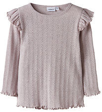 Name it Bluse - Rib - NmfBlitta - Lilac Marble/Melange