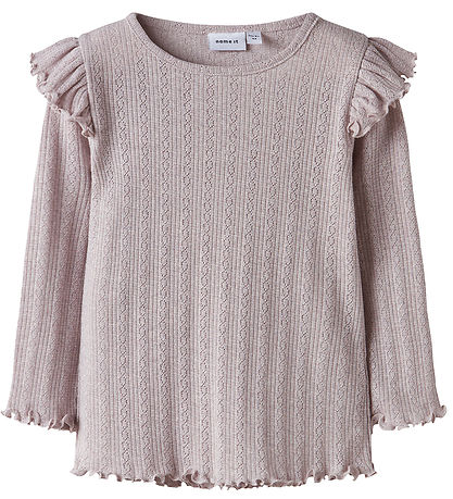 Name it Bluse - Rib - NmfBlitta - Lilac Marble/Melange