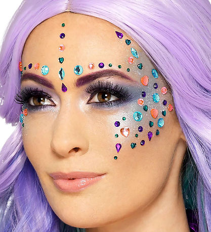 Smiffys Ansigtssmykker - Pastel Jewel - Purple