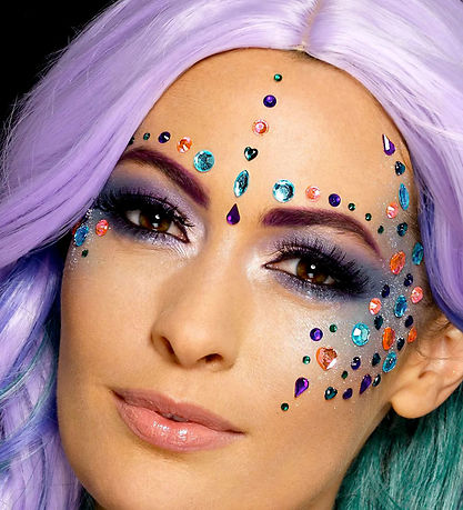 Smiffys Ansigtssmykker - Pastel Jewel - Purple