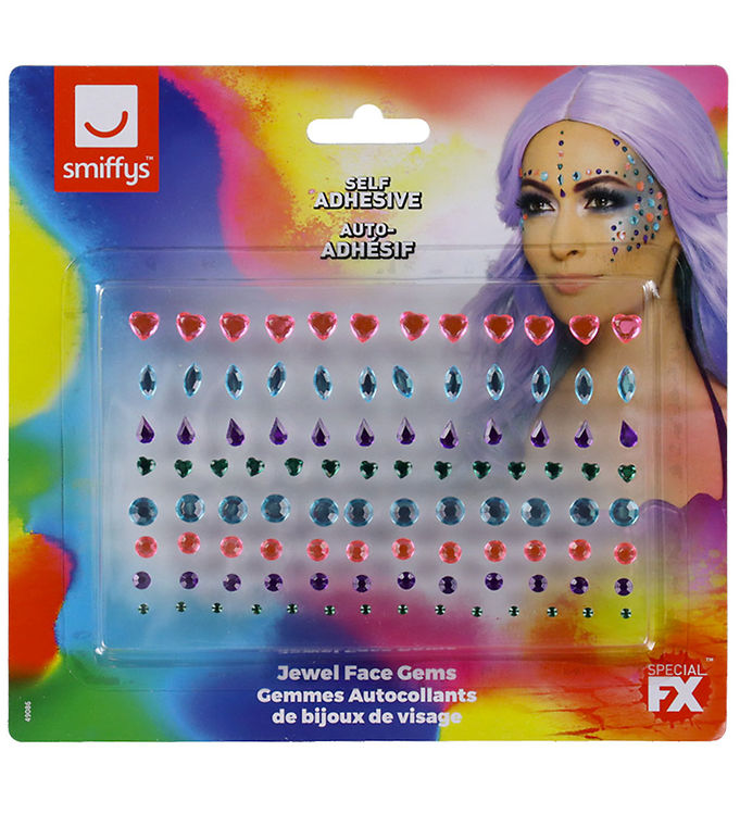 Smiffys Diamantklistermærker Til Ansigtet - 100 Stk. - Pastel Je
