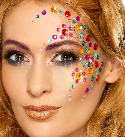 Smiffys Ansigtssmykker - Rainbow Jewel - Multi