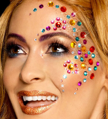 Smiffys Ansigtssmykker - Rainbow Jewel - Multi