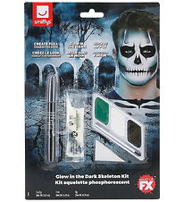 Smiffys Ansigtsmaling - Selvlysende skelet  - Blac