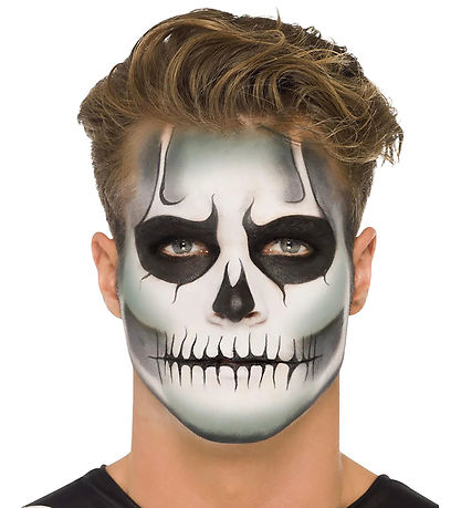 Smiffys Ansigtsmaling - Selvlysende skelet  - Blac