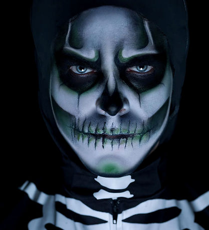 Smiffys Ansigtsmaling - Selvlysende skelet  - Blac