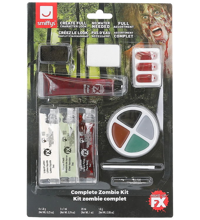 Smiffys Ansigtsmaling - Complete Zombie - Brun/Grøn