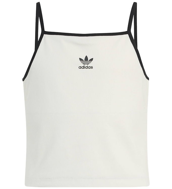 adidas Originals Top - Cropped - Cloud White m. Sort