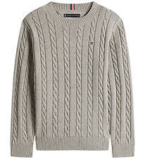 Tommy Hilfiger Bluse - Strik - Cable - Mid grey HeatherGrey