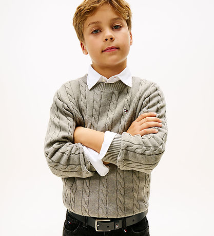 Tommy Hilfiger Blouse - Knitted - Cable - Mid Grey HeatherGrey