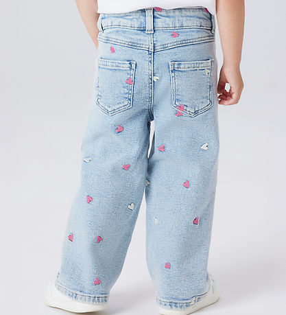 Name It Jeans - NmfRose - Noos - Lgt. Blue Bleached Denim/Hearts
