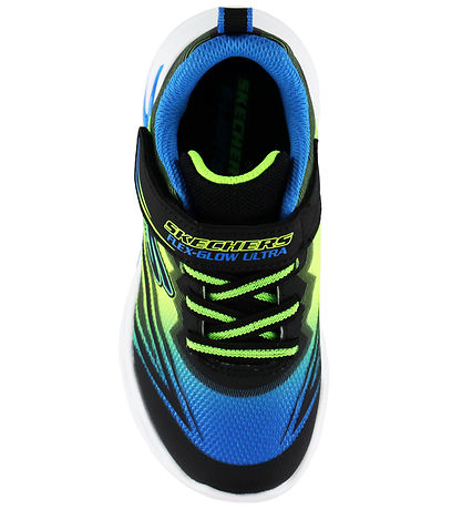 Skechers Sko m. Lys - Flex Glow Ultra - Blue/ Lime