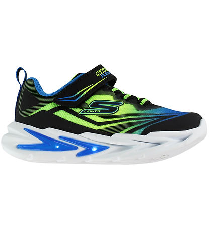 Skechers Sko m. Lys - Flex Glow Ultra - Blue/ Lime