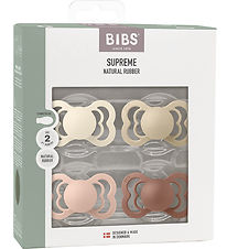 BIBS Supreme Sutter - Str. 2 - 4-pak - Symmetrisk - Blush/ Ivory