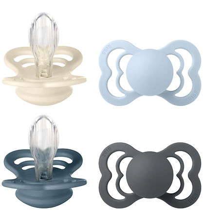 BIBS Supreme Sutter - Str. 2 - 4-pak - Symmetrisk - Ivory/ Baby