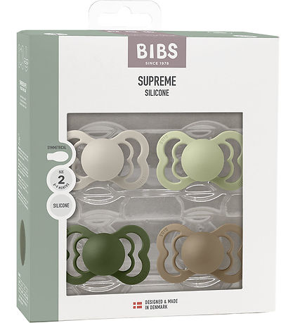 BIBS Supreme Sutter - Str. 2 - 4-pak - Symmetrisk - Sand/ Sage/