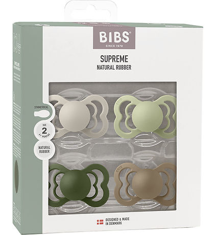 BIBS Supreme Sutter - Str. 2 - 4-pak - Symmetrisk - Sand/ Sage/