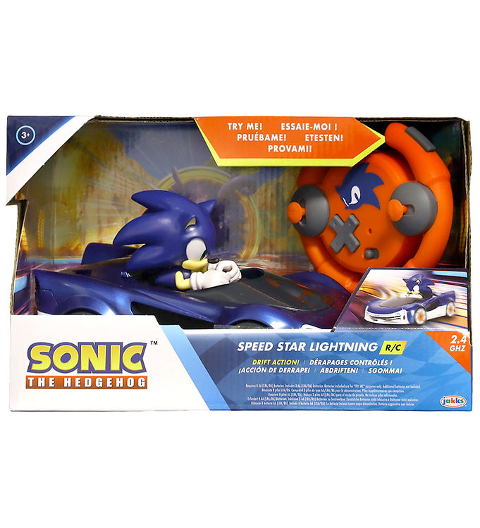 Sonic Fjernstyret Bil m. Lys - Drift Action - Speed Star Lightni