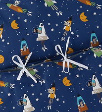 Nørgaard Madsen Sengetøj - Baby - Blå m. Rumraketter