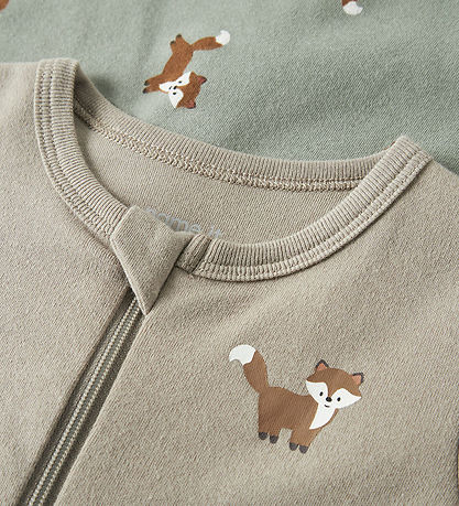 Name It Natdragt - Noos - NbmNightsuit - 2-pak - Shadow/W/Alumin