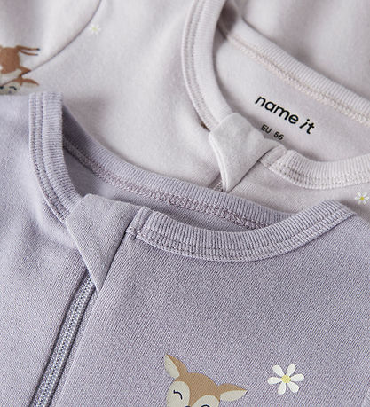 Name It Natdragt - Noos - NbfNightsuit - 2-pak - Lilac Marble/W/