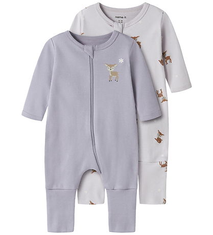 Name It Natdragt - Noos - NbfNightsuit - 2-pak - Lilac Marble/W/
