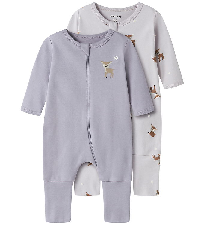 Name It Natdragt - Noos - NbfNightsuit - 2-pak - Lilac Marble/W/