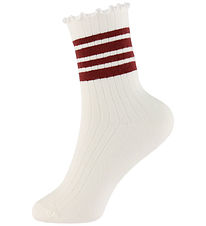 Name It Strømper - Rib - NkfSille - Cloud Dancer/Oxblood