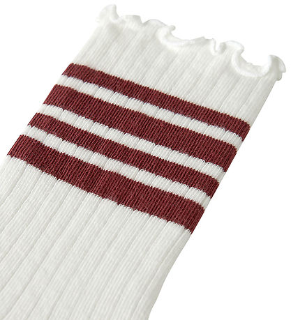 Name It Strømper - Rib - NkfSille - Cloud Dancer/Oxblood