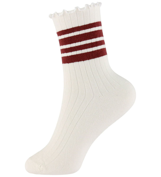 Name It Strømper - Rib - NkfSille - Cloud Dancer/Oxblood